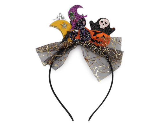 Čelenka do vlasů Halloween / čarodějnice černá
