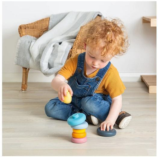 Silikonová stohovací věž Kočka Bigjigs Toys