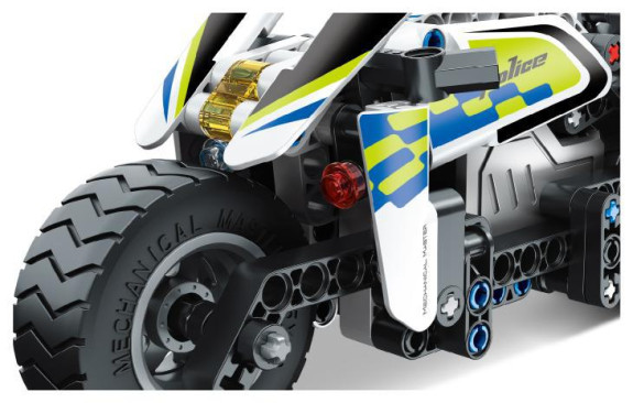Stavebnice policejní motorka na zpětné natažení 193 dílků iM.Master