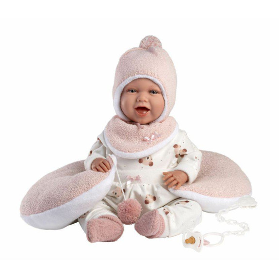 New born realistická panenka miminko se zvuky a měkkým látkovým tělem - 42 cm Llorens
