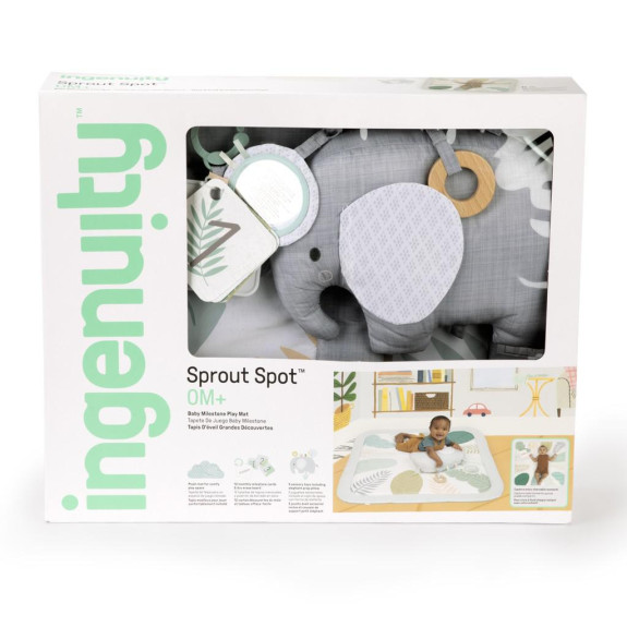 Deka na hraní s polštářkem a milníkovými kartami Sprout Spot Ingenuity