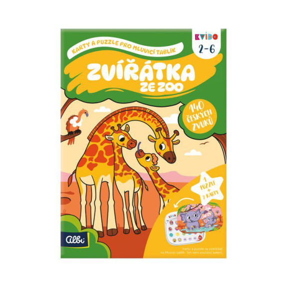 Kvído - Zvířátka ze zoo: Karty a puzzle pro Mluvicí tablík 2