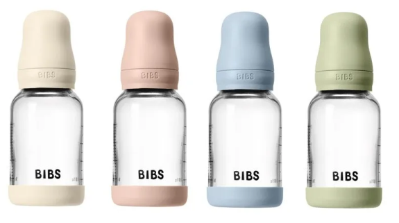 Antikoliková skleněná láhev se silikonovým dudlíkem 120 ml BIBS