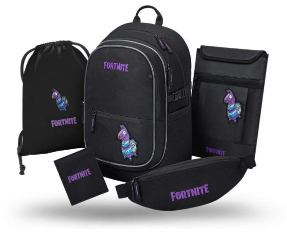 Set 5 Core Fortnite Llama: batoh, sáček, ledvinka, obal na notebook, peněženka GRS Baagl