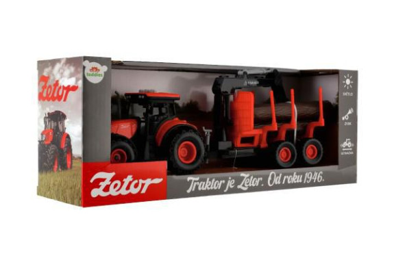 Traktor Zetor s vlekem s naklád. ramenem plast 36 cm