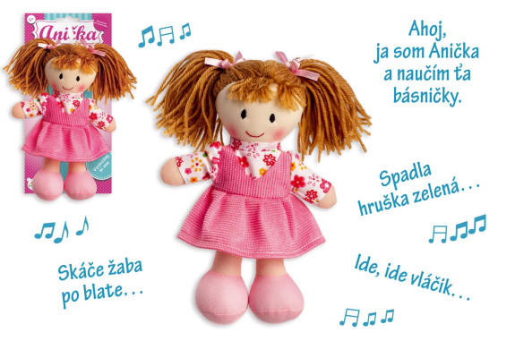 Panenka Anička hadrová plyš 20 cm slovensky mluvící