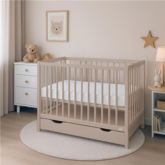 Dětská postýlka se šuplíkem Basic kašmírová New Baby
