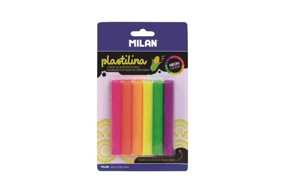Plastelína 6 ks neon