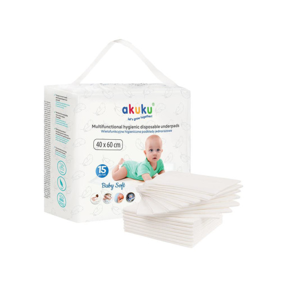 Jednorázové hygienické podložky Akuku Baby Soft 40x60 cm 15ks