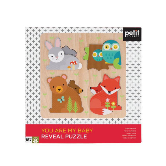 Dřevěné Reveal Puzzle Jsi moje miminko Petit Collage