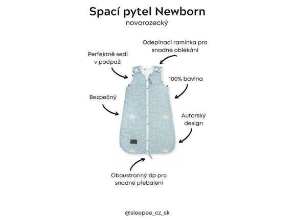 Spací pytel Newborn Vintage Sleepee
