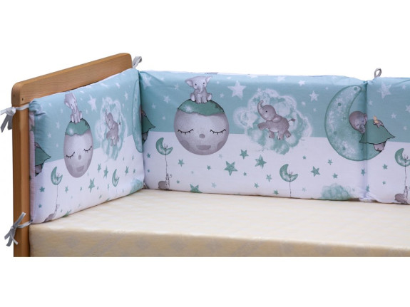 Mantinel do postýlky 4dílný Scarlett Lucy - 180 x 30 cm - tyrkysová