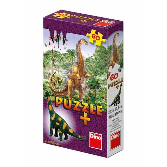 Puzzle Dinosauři 60 dílků+figurka v krabičce