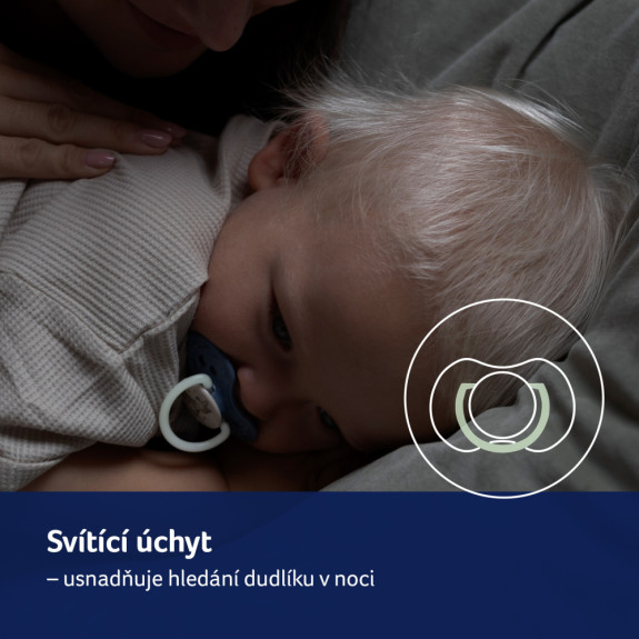 Dudlík svítící silikonový dynamický Night & Day 0 - 6 m, 2 ks Lovi