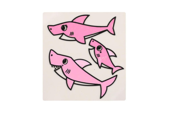 Okenní samolepky a omalovánky Baby Shark s barvami