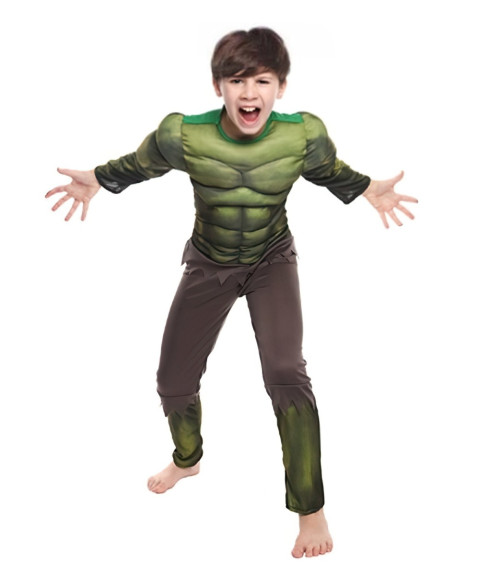 Dětský kostým Svalnatý Hulk s maskou Vel. 110-122/M