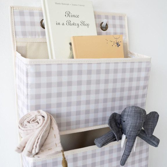 Závěsný organizér Recycled Gringham Beige 3 SPROUTS