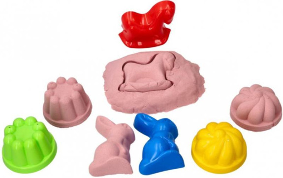 Kinetický písek - pudrový - 2 kg + mix formiček