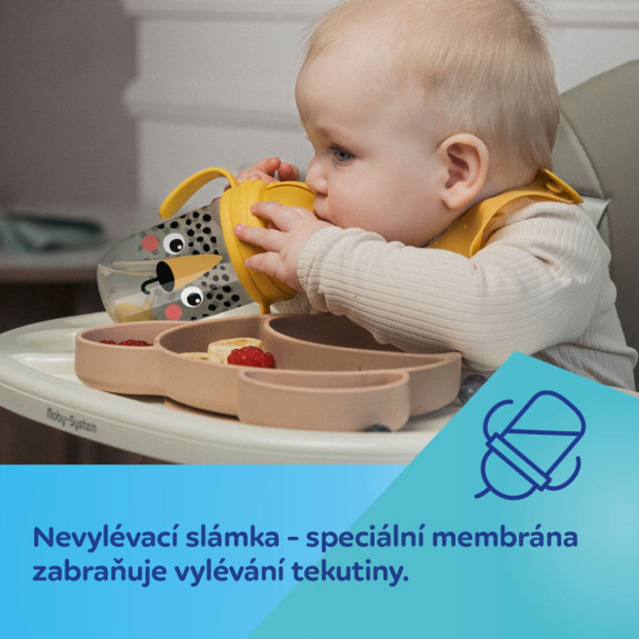 Hrneček nevylévací se slámkou a závažím BabiesBoo 270 ml Gepard Canpol babies