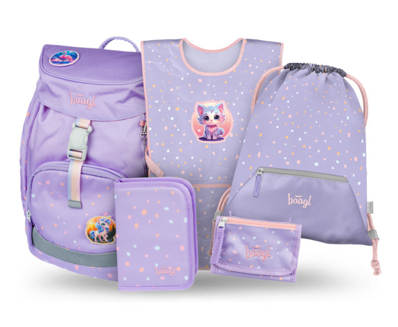 Set 5 Airy Mazlíčci: batoh, penál, sáček, zástěra, peněženka Baagl