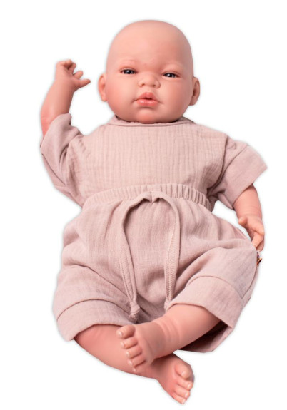 2-dílná mušelínová soupravička, tričko + kraťásky Boy béžová vel. 56 Baby Nellys