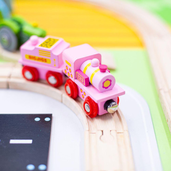Růžová mašinka s tendrem Bigjigs Rail