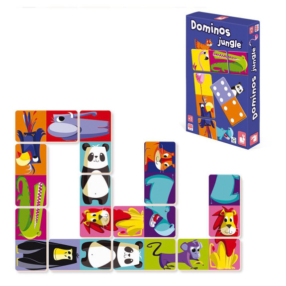 Dětské oboustranné domino Džungle Janod