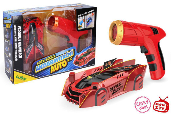Auto antigravitační RC s laserem 15 cm Rock Buggy Český obal - červené