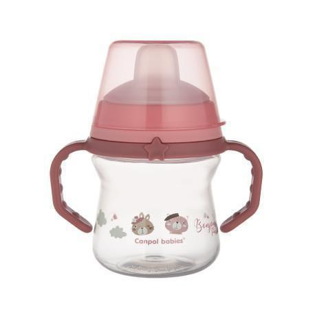 Hrneček se silikonovým pítkem FirstCup BONJOUR PARIS 150 ml Canpol Babies
