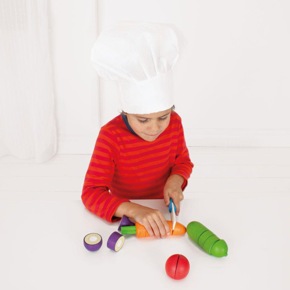 Dřevěná krájecí zelenina s čepicí Bigjigs Toys