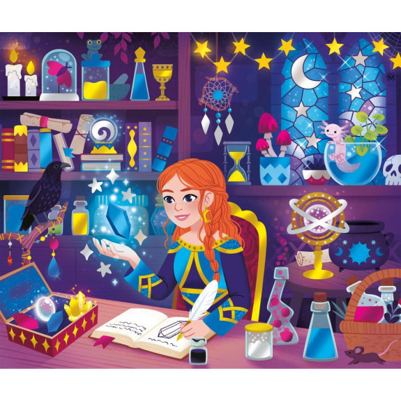 Kreativní sada Atelier Mini Třpytivé obrázky Magická škola Janod