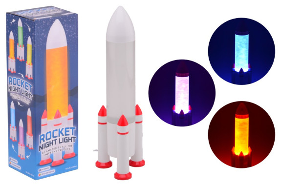 Lampička Raketa led měnící barvy Johntoy