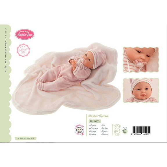 BIMBA 14155 - Mrkací panenka miminko se zvuky 37 cm