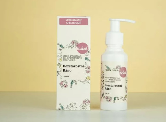 Jemný sprchový gel s prebiotickým komplexem Bezstarostné ráno 100 ml Kvitok