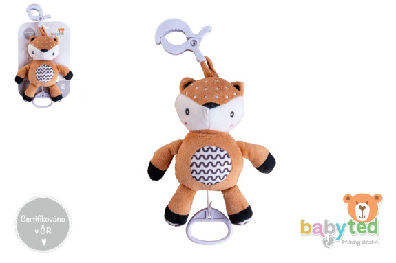 Natahovací hrací strojek plyš 30 cm závěs na postýlku/kočárek Babyted