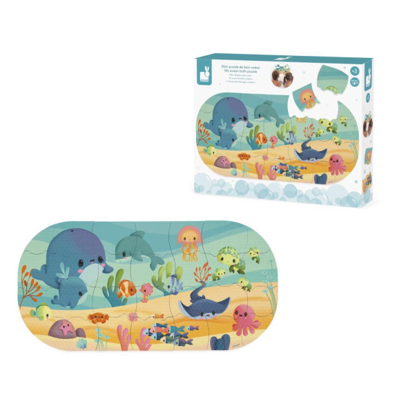Hračka do vody měkké puzzle Mořská zvířátka Janod