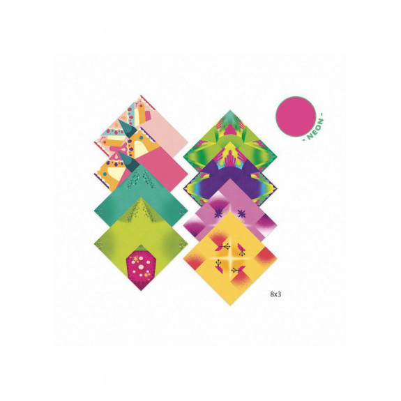 Djeco Origami neonové - tropy