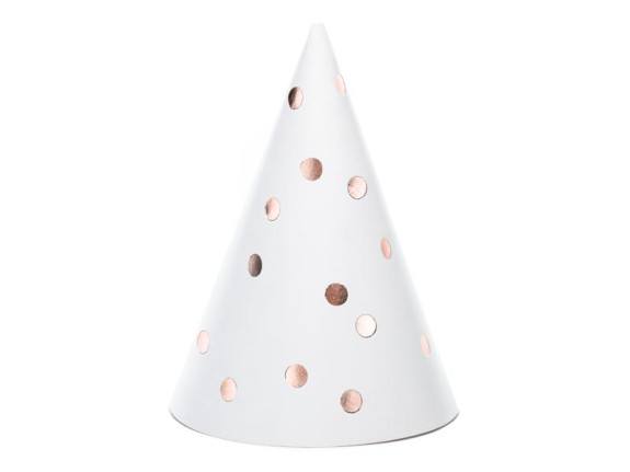 Čepičky "Rosegold puntíky" 6 ks