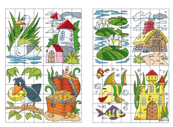 Pohádkový svět - nálepkové puzzle /pohádkový svět