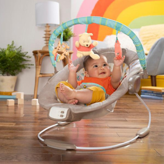 Lehátko vibrující s melodií Winnie the Pooh Dots & Hunny 0 m +, do 9 kg