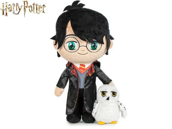 Plyšový Harry Potter stojící s Hedvikou 29 cm