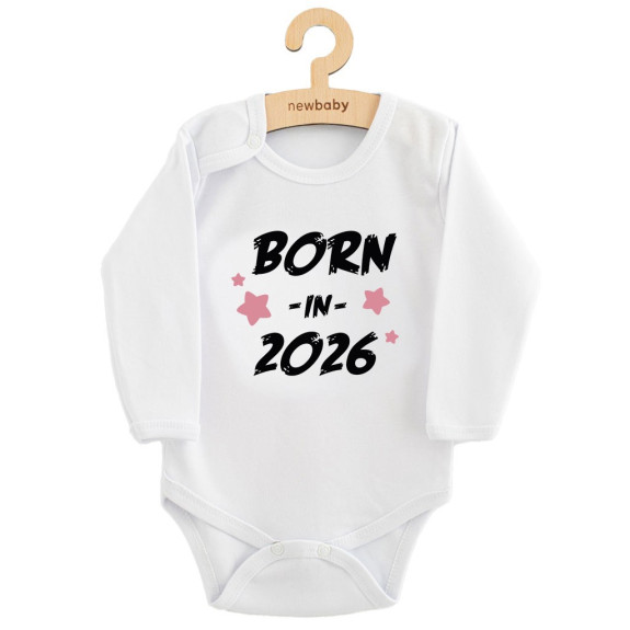 Dětské body s potiskem New Baby Born in 2026 pink