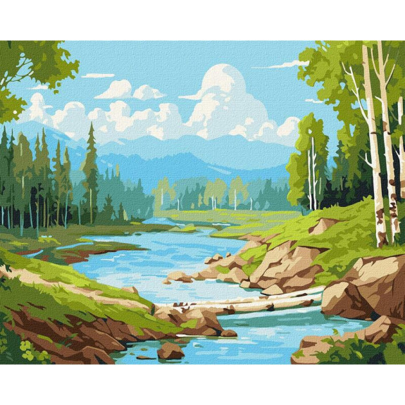 Malování podle čísel - Březový háj 40 x 50 cm