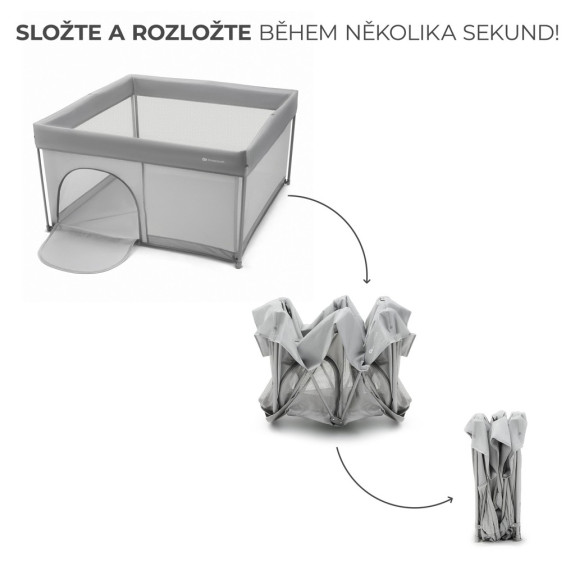 Ohrádka pro děti skládací Ziki Light Grey Kinderkraft