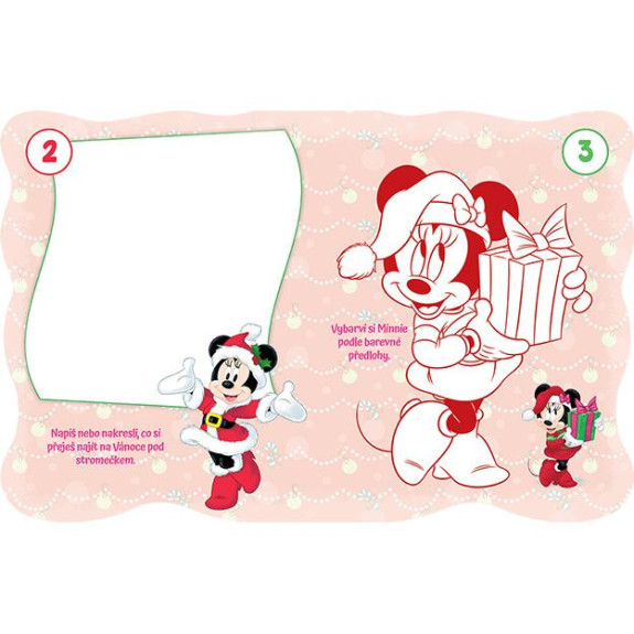 Nejkrásnější vánoční omalovánky se samolepkami Minnie