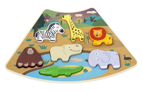 Dřevěné puzzle Safari propojitelné 2Kids Toys