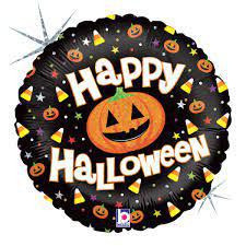 Balónek fóliový kruh - Happy Halloween 18"/46 cm