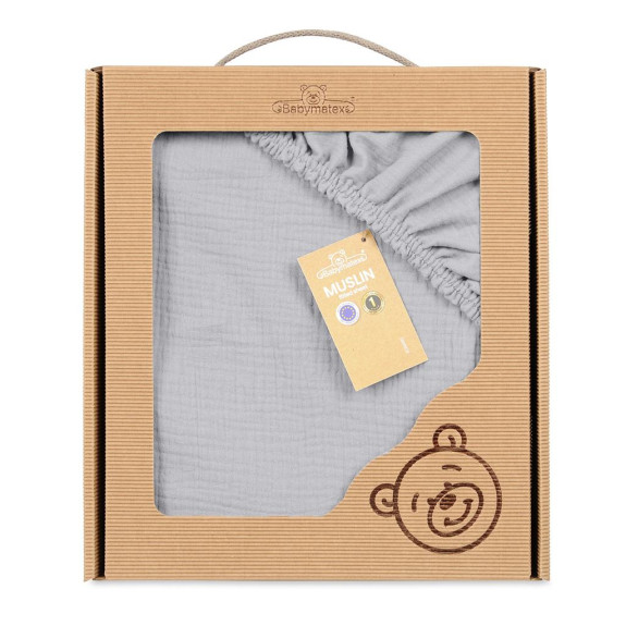 Mušelínové prostěradlo s gumou 60 x 120 cm BabyMatex