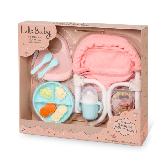 Židlička ke stolu pro panenky s doplňky LullaBaby