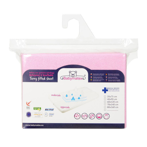 Nepromokavé prostěradlo froté 70 x 140 cm Babymatex